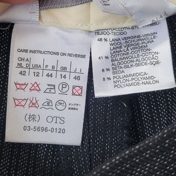 Max Mara Size 12 Black Grey Wool Blend Trouser Pants 849 - Picture 6 of 10